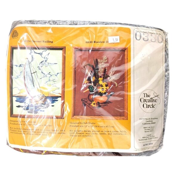 Vintage Wooden Decoy Duck Embroidery Kit Creative Circle 0330 New Craft Mallard - Picture 1 of 9